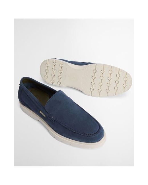 Barbour Blue Carty Moc Toe Loafer for men