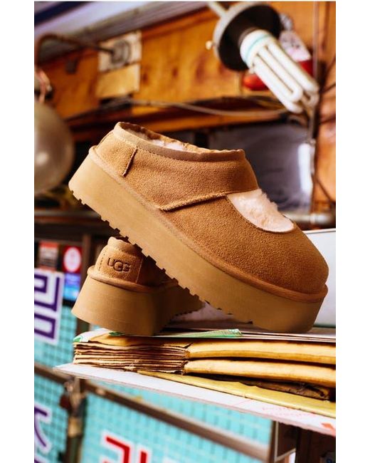 Ugg Brown Bea Genuine Shearling Lined Platform Mary Jane