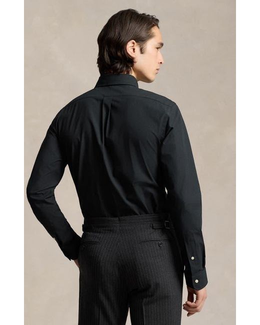 Polo Ralph Lauren Black Classic Fit Stretch Cotton Poplin Button-Down Shirt for men