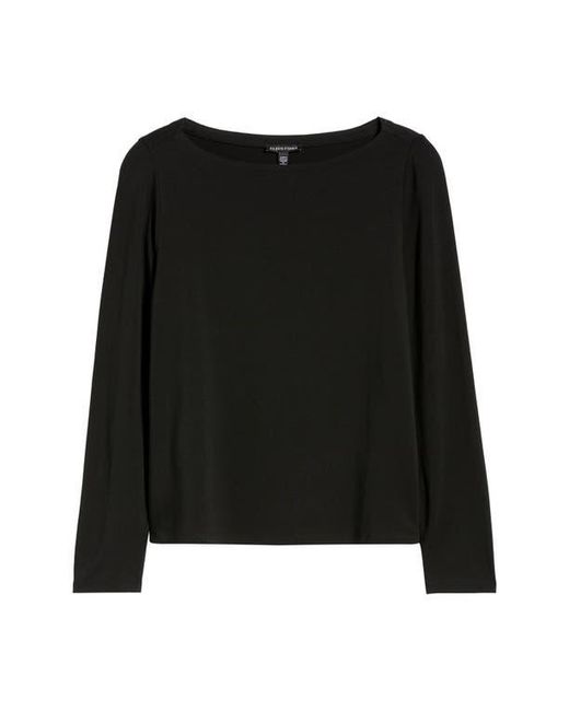 Eileen Fisher Black Bateau Neck Top