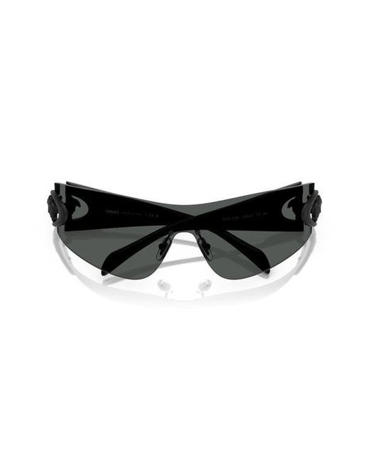 Versace Black Eclipse 142Mm Rimless Wrap Shield Sunglasses for men