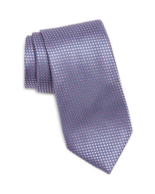 Canali Blue Neat Silk Tie for men