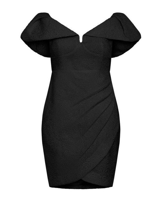 City Chic Black Jez Off The Shoulder Minidress