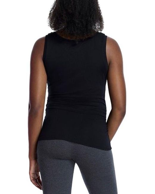 Motherhood Maternity Blue Scoop Neck Side-Ruched Maternity Tank Top