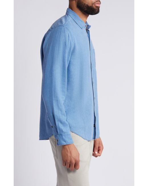Rails Blue Mykonos Linen Blend Button-up Shirt for men