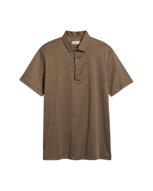 Aurélien Brown Aur1 Solid Cotton Polo for men