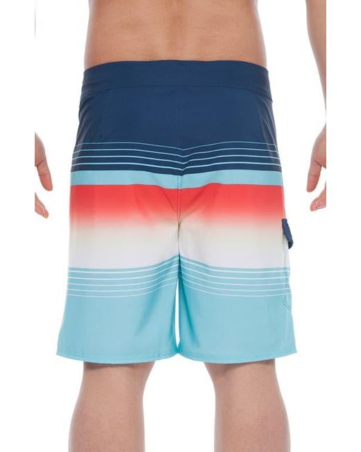 Rokka&Rolla Blue 4-Way Stretch Performance Board Shorts for men