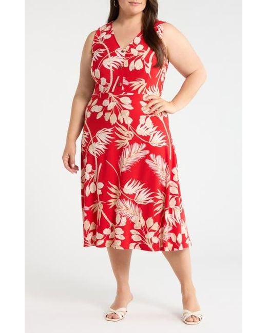 anne klein floral midi dress Plus Size Floral Midi Wrap Dress