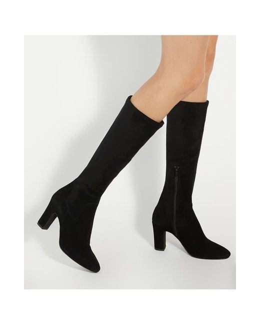 Dune Black Simple Knee High Boot