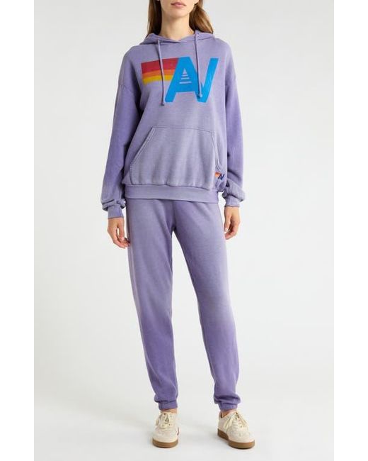 Aviator Nation Blue Logo Relaxed Fit Graphic Hoodie