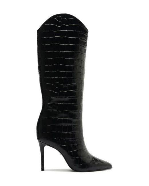 SCHUTZ SHOES Black Maryana Pointed Toe Boot