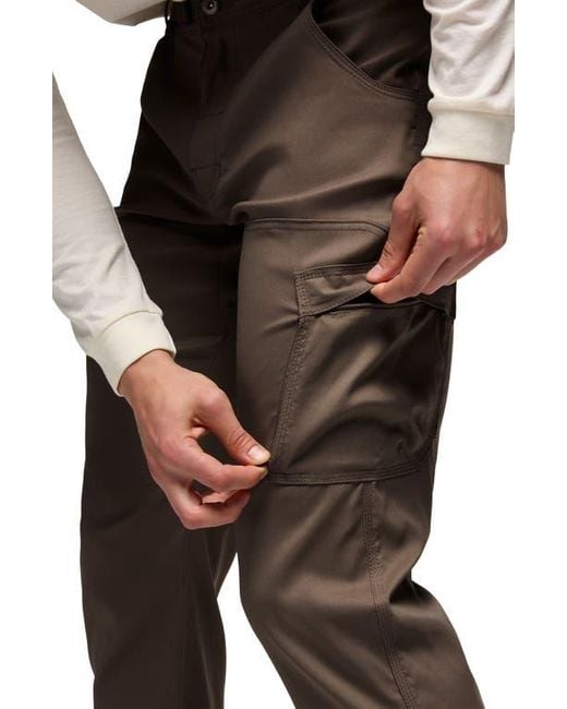 Prana Gray Stretch Zion Cargo Pants for men