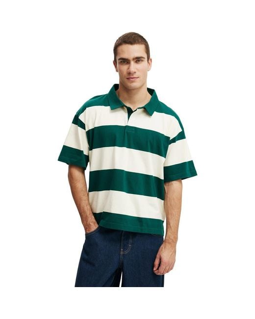 Cotton On Green Cropped Fit Polo for men