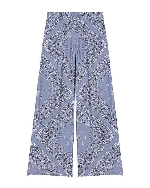 Maje Blue Flowing Patterned Bandana Print Pants