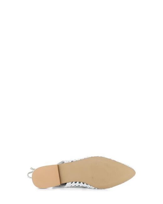 Bos. & Co. White Willow Slingback Cap Toe Flat