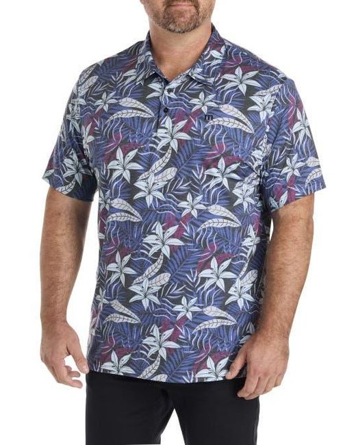 TravisMathew Fit By DXL Blue Big & Tall Featherweight Bay Polo Shirt for men
