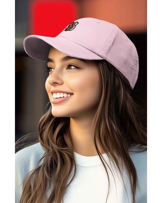 Alix Pink Squirrel Embroidered Outdoor Cap for men