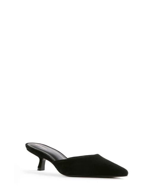 Reformation Black Wilda Pointed Toe Kitten Mule