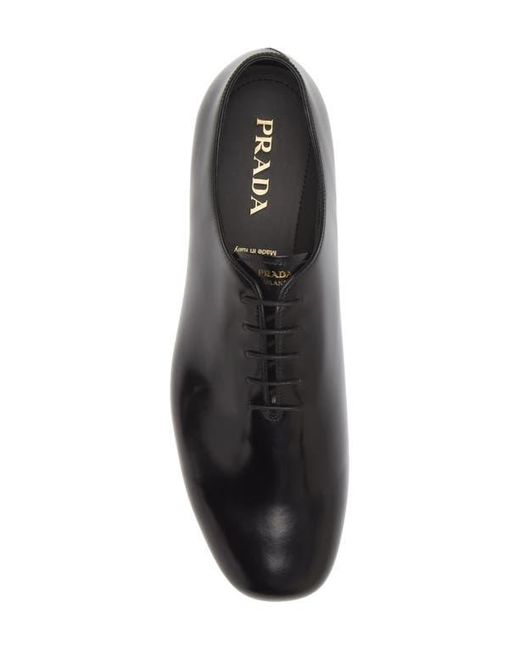 Prada Black Leather Oxford Shoes for men