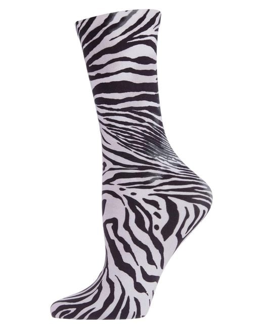 Natori Blue Zebra Crew Socks
