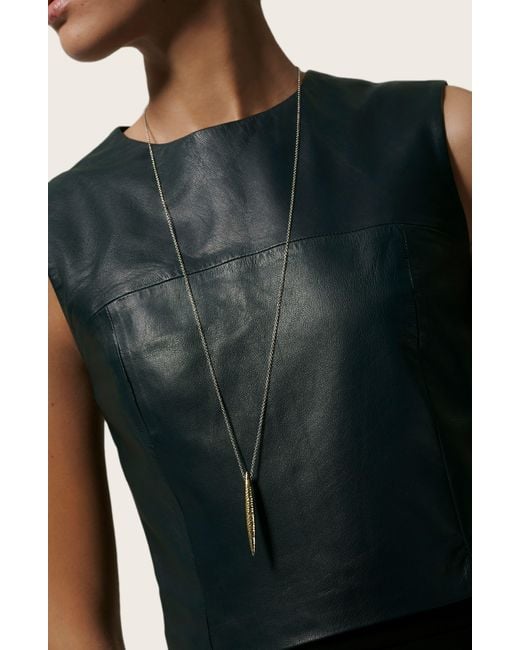 John Hardy Black Classic Chain Hammered Spear Two-tone Pendant Necklace