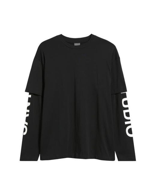 Saint Studio Black Preda Layered Look T-Shirt for men