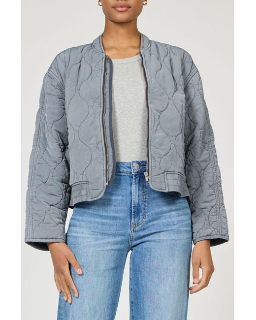 DEAR JOHN Blue Maverick Zip Front Quilted Jacket