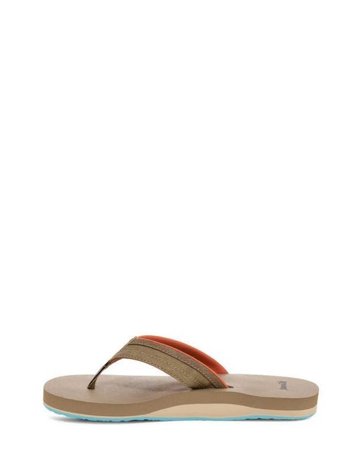 Sanuk Brown Ziggy Water Friendly Flip Flop for men