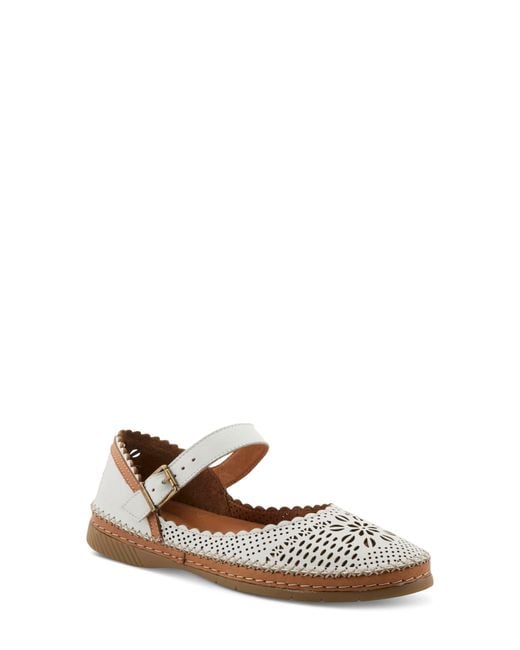 Spring Step White Zabelle Mary Jane Flat