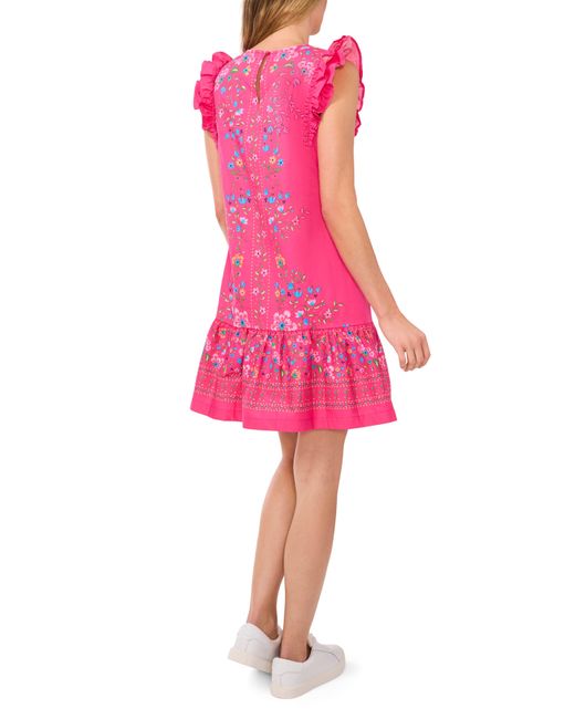 Cece Pink Sleeveless Ruffle Dress