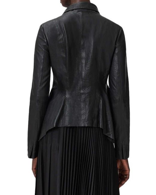 AllSaints Black Grace Leather Biker Jacket