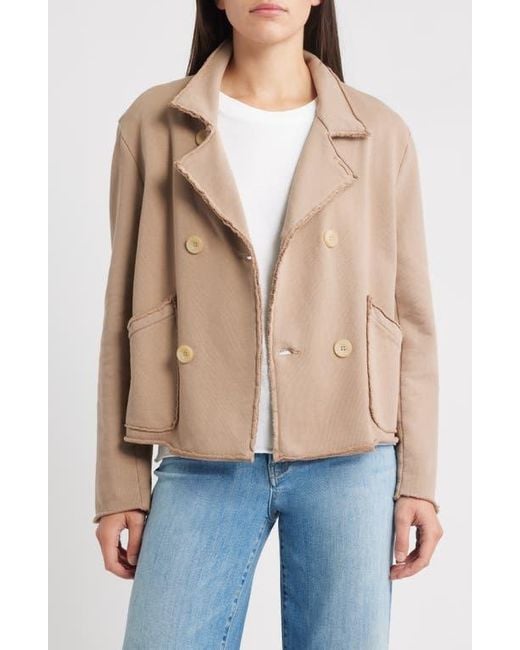 Frank & Eileen Blue French Terry Crop Peacoat