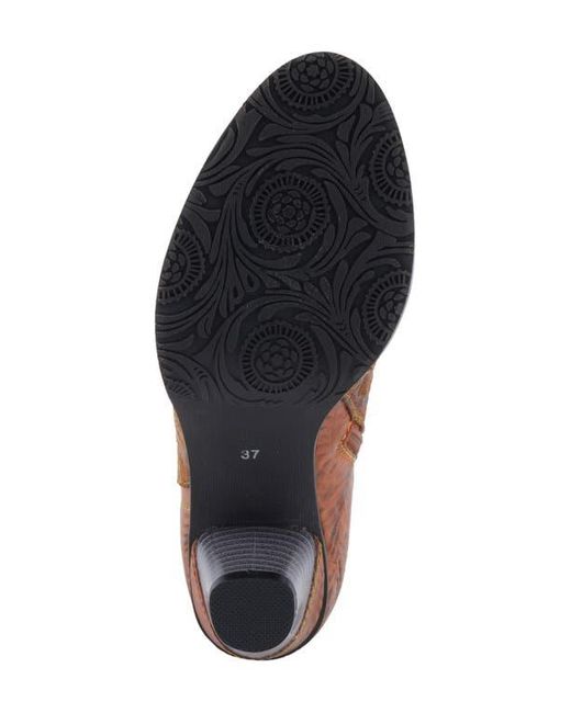 Spring Step Brown Antilles Flower Embossed
