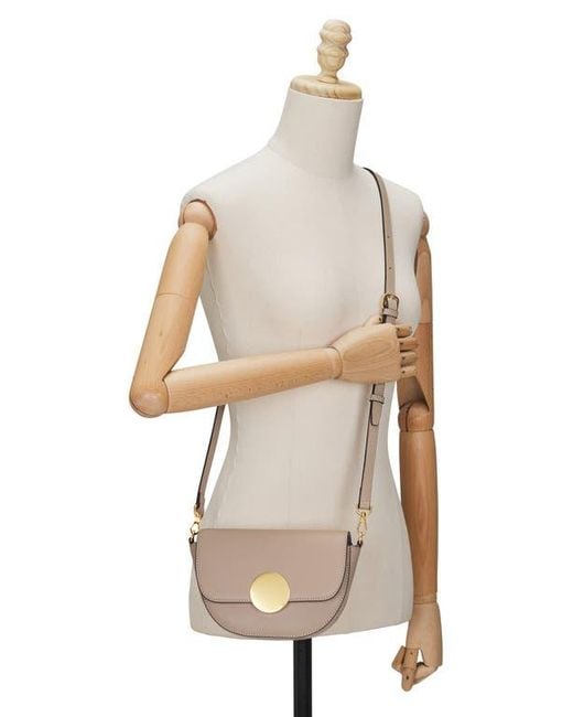 orYANY Natural Lottie Leather Saddle Crossbody Bag