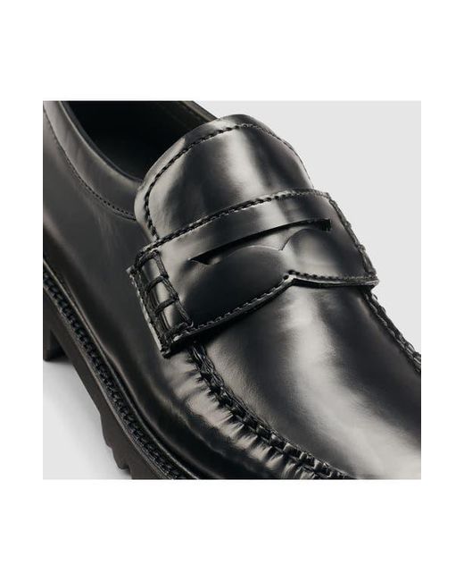 G.H.BASS Black Grace Super Lug Sole Penny Loafer