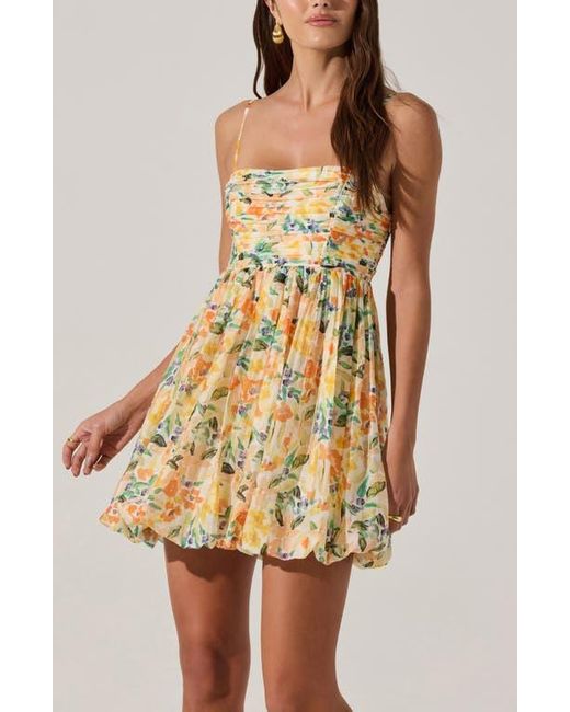 Astr Multicolor Floral Bubble Hem Minidress
