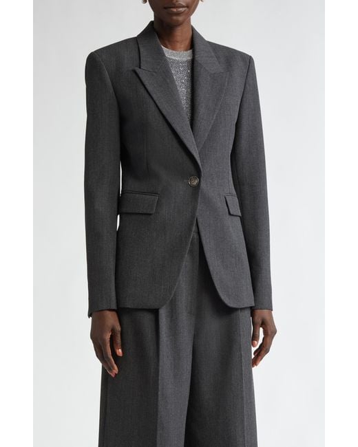 St. John Black Pinstripe Luxe Suiting Jacket