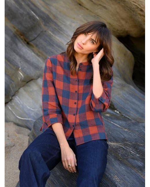 Celtic & Co. Red Check Swing Blouse
