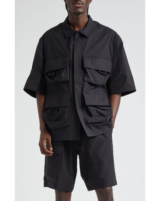 Y-3 Black Pocket Snap Front Shirt for men