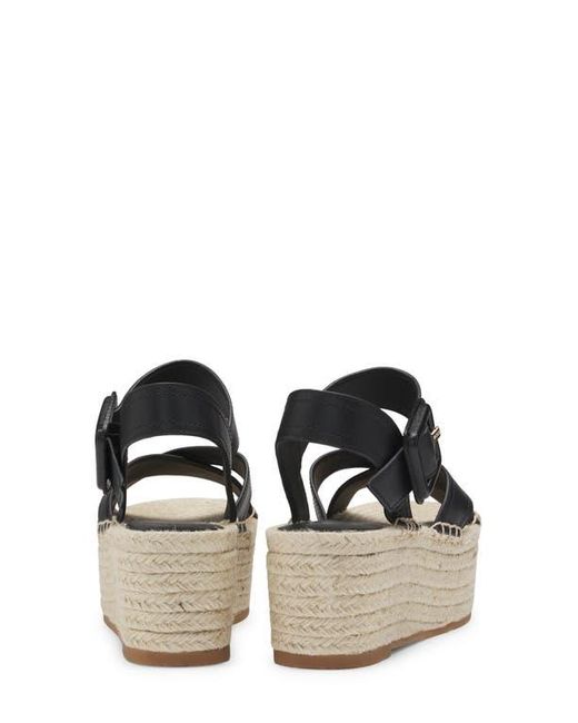 Boss Black Machica Espadrille Ankle Strap Platform Wedge Sandal