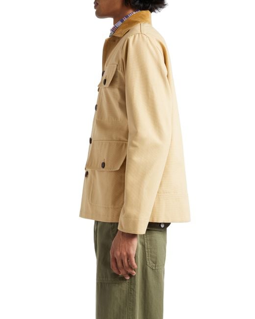 Drake's Natural Cotton Canvas Utility Jacket for men