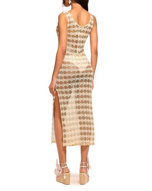Ramy Brook Natural Angely Metallic Knit Cover-Up Midi Dress