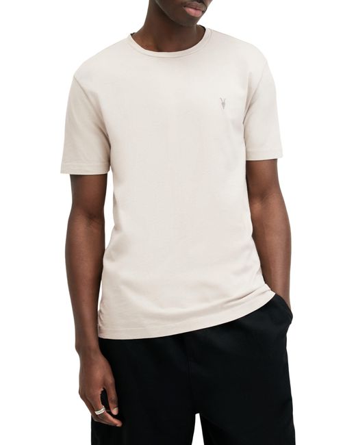 AllSaints White Ossage Cotton Crewneck T-shirt for men