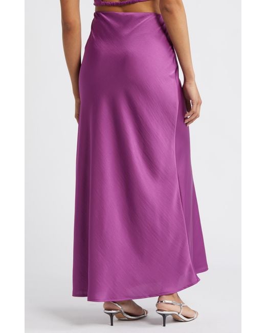 Something New Purple Marie Satin Maxi Skirt