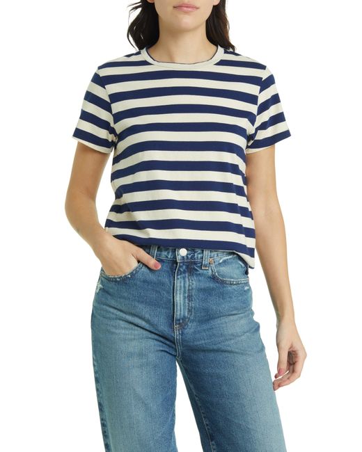 The Great The Little Stripe T-shirt in Blue | Lyst