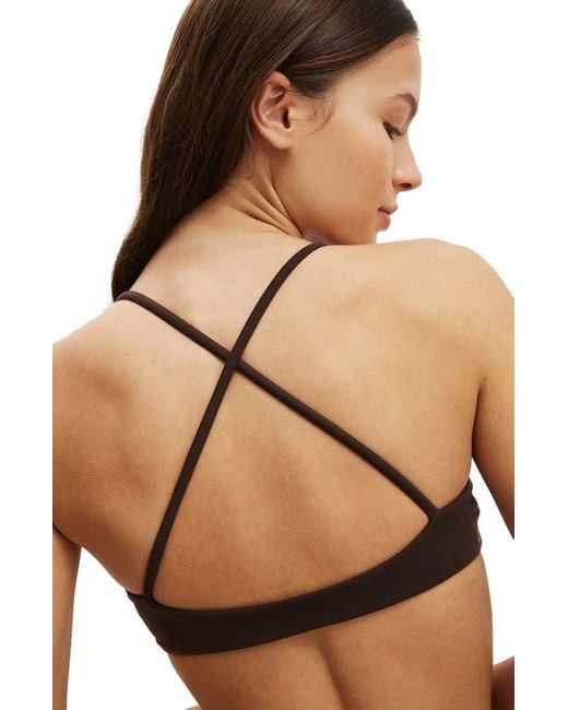 Cotton On Brown Active Ultra Soft Minimal Strappy Crop