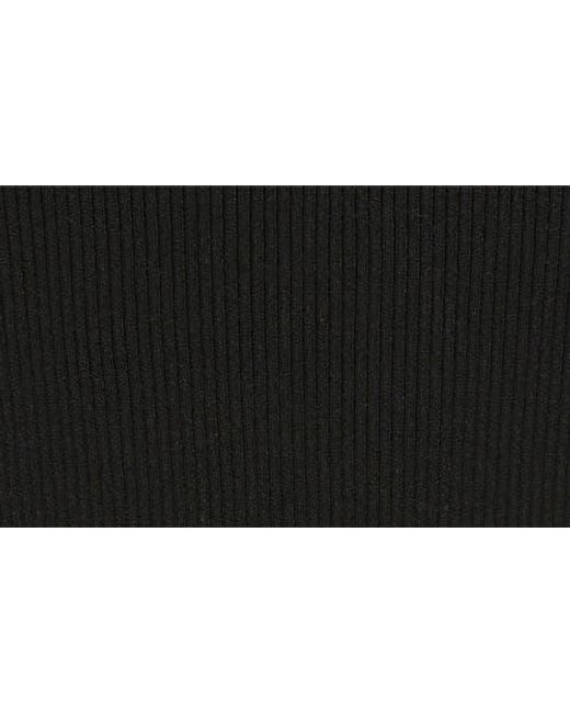 Tahari Black The Ramona Rib Mock Neck Top