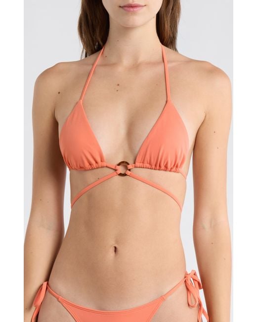 PacSun Red Ari Ring Triangle Bikini Top