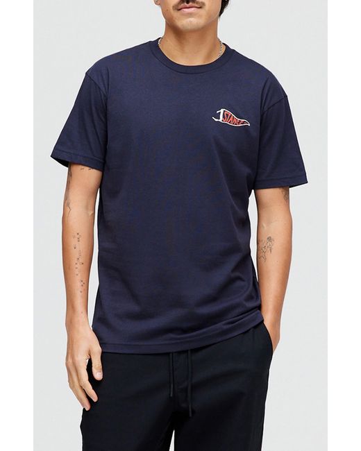 Stance Blue Cotton Graphic T-shirt for men