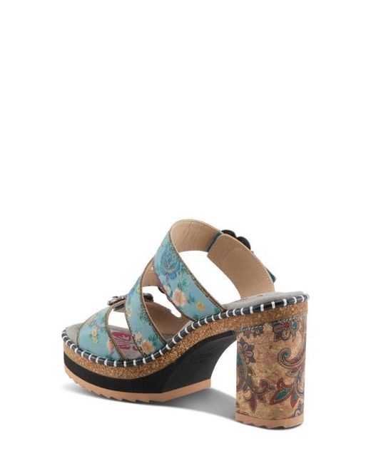 Spring Step Blue Milemarker Platform Slide Sandal